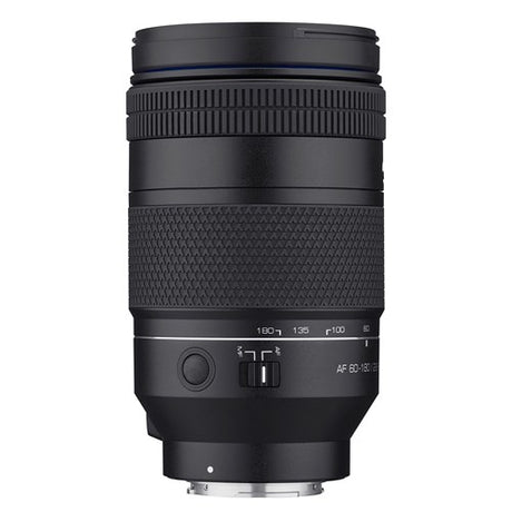 Obiectiv zoom Samyang AF 60-180mm, laterale cu comenzi și marcaje, montură Sony E