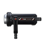 Proiector LED portabil Tolifo SK-D3500SL, vizual lateral, cap negru cu suport.