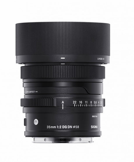 35mm f/2 DG DN lens for Sony E, black barrel with distance scale