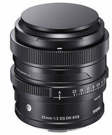 35mm f/2 DG DN lens, ribbed rings and front element with glass opening