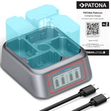 Patona Platinum Incarcator cu 4 canale USB-C QC si PD pentru Sony NP-FZ100