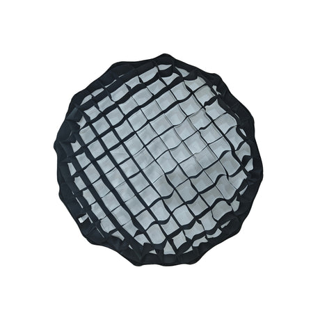 Softbox cu grila tip fagure neagra si panou alb interior, forma octogonala.