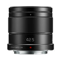 Panasonic Lumix 42.5mm f/1.7 MFT lens, front view with ridged focus ring