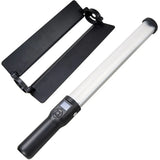 RGB LED light wand with barn doors open and long white diffuser tube