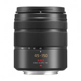 45-150mm f/4-5.6 MFT zoom lens with OIS markings, black barrel