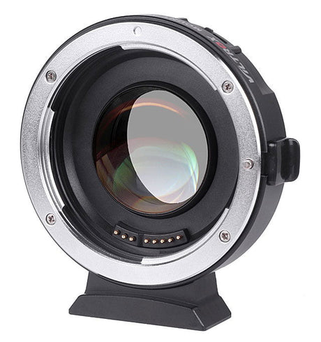 EF-M2 II 0.71x SpeedBooster adapter, front element view (Canon EF to MFT)