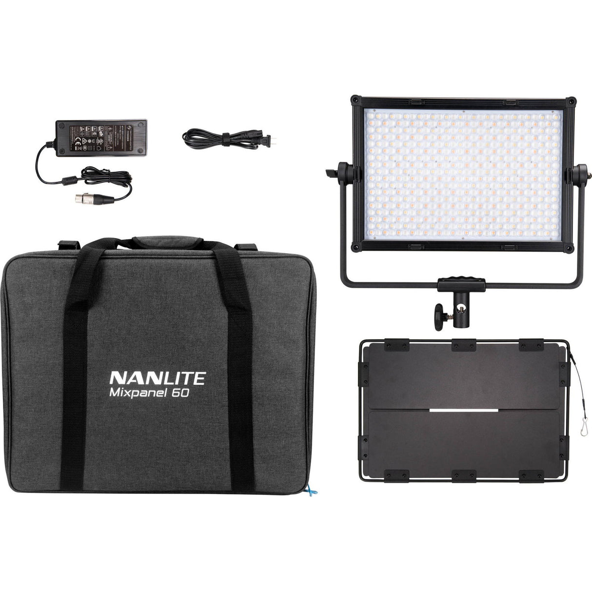 NanLite MixPanel 60 LED panel with soft carry case and power accessories included