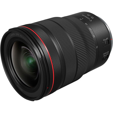 15-35mm f/2.8 lens side view showing AF/MF switch and stabilizer text