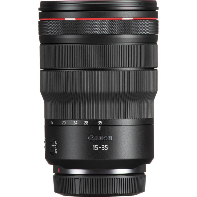 15-35mm f/2.8 wide-angle zoom lens with textured grip and red accent ring