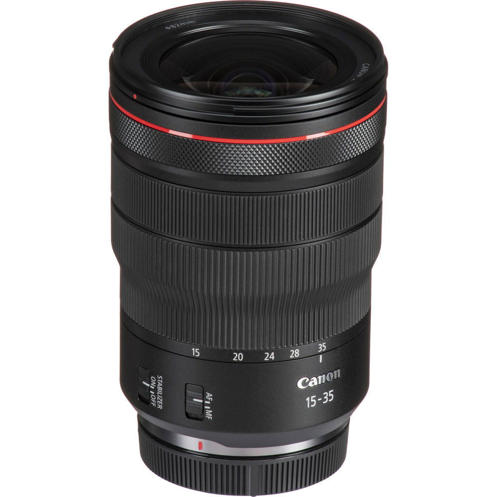 15-35mm f/2.8 zoom lens front view with knurled grip texture and zoom markings