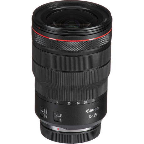 15-35mm f/2.8 zoom lens front view with knurled grip texture and zoom markings