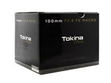 Tokina FiRIN 100mm f/2.8 FE macro lens box for Sony E mount