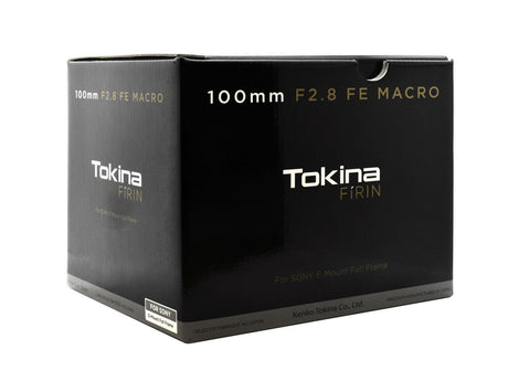 Tokina FiRIN 100mm f/2.8 FE macro lens box for Sony E mount