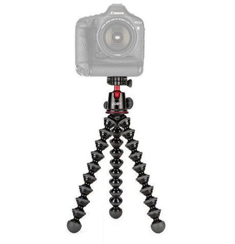 Flexible mini tripod with ball head, black, for camera mounting