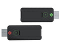 Black wireless video transmitter with USB plug, compact rectangular design