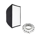 60x90cm Bowens-mount softbox with front diffuser and silver mounting ring