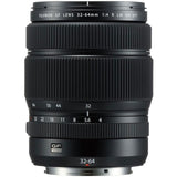32-64mm mirrorless zoom lens, rear view with depth scale and metal mount opening
