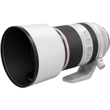 RF 70-200mm F2.8 L IS USM mirrorless lens, front element and hood view