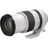 RF 70-200mm F2.8 lens angled view showing front glass and control markings