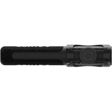 Microfon de cameră negru, vedere din lateral: urechi de montaj și capsulă rotunjită