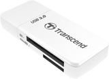 White USB 3.0 SD + microSD card reader with two card slots