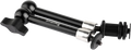 Articulating 11-inch camera rig arm with dual clamp joints and knurled adjustment collars
