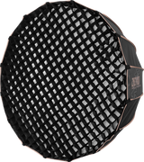 Parabolic softbox 90cm with black exterior and silver interior grid pattern