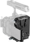 V-mount plate kit with metal mounting bracket and rail, light gray