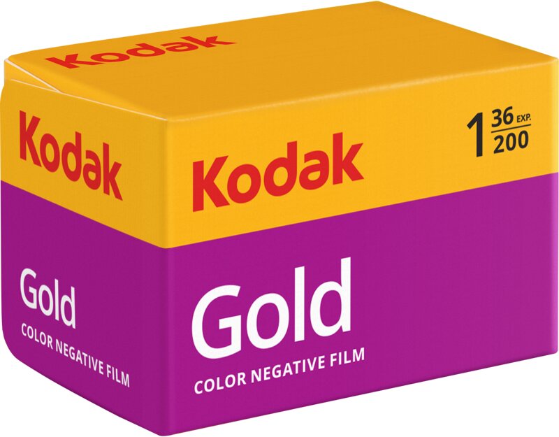 Casetă film Kodak Gold pentru negative color, format 135, 36 exp, cutie de 1