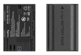 LP‑E6N battery pack back side with label, recycling and safety icons