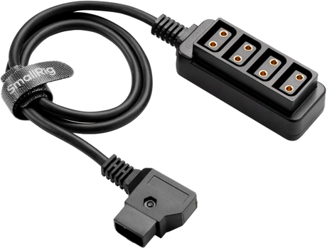 Cablu D-TAP 1-4, bloc cu 4 ieșiri și conector de alimentare, capete negre