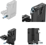 V-mount plate kit shown in black and light gray with accessory mount area
