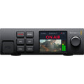Blackmagic Web Presenter HD front panel with ON AIR screen, buttons, and control knob