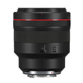 Black RF 85mm f/1.2 L USM camera lens, rear control panel and mount contacts visible