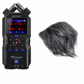 Recorder portabil audio cu ecran și microfon cu protecție împotriva vântului