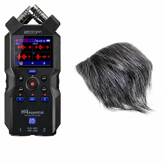 Recorder portabil audio cu ecran și microfon cu protecție împotriva vântului