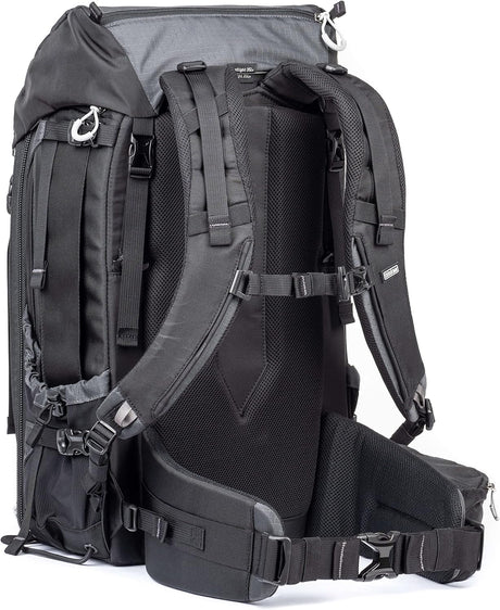 Rucsac foto Think Tank MindShift FirstLight 35L negru, sistem de spate cu curele și compartimente.