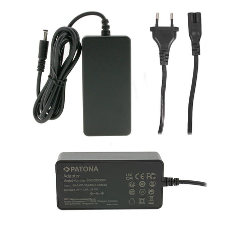 Adaptor de alimentare Patona pentru baterie dummy Canon LP-E17, cu cabluri și prize