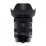 Black 24-70mm F2.8 DG DN II lens with focus ring and distance markings, front view