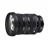 Black 24-70mm F2.8 lens with front glass element visible and ribbed focus/zoom rings