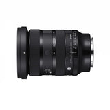 Black 24-70mm F2.8 lens from side, textured zoom rings and distance scale
