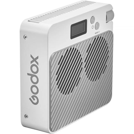Lampă LED bicolor Godox ML100Bi, față cu grilaj metalic și ecran mic
