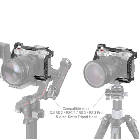 Cușcă pentru Fujifilm X‑T5, montaj pe cameră cu porturi pe lateral