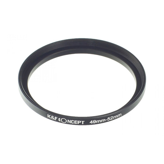 Inel adaptor K&F Concept 49–52 mm, inel negru cu inscripție