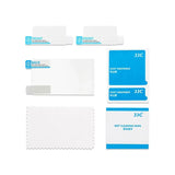 Set of camera LCD screen protectors with dust absorber and wet cleaning wipe