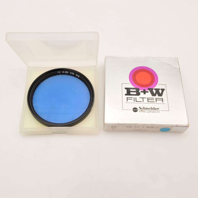 Filtru de conversie B+W 72 mm, filtru circular cu margine neagră și husă