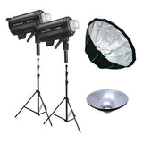 Kit portrete studio: Blit DP400III-V x2 + softbox, beauty dish si stative