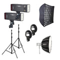 Kit Blituri portabile de studio: Godox AD200PROII x2 + stative si softboxuri