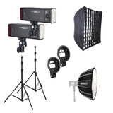 Kit Blituri portabile de studio: Godox AD200PROII x2 + stative si softboxuri