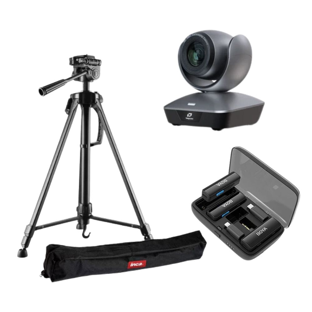 Kit camera PTZ: Telycam Meet+ Inca trepied si Boya Link V2